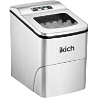 Los mejores  - IKICH Máquina de Cubitos- 12 kg- 24 h- 6 Minutos de producción- 2 tamaños- Pantalla LED- cubitera de Hielo para encimera…